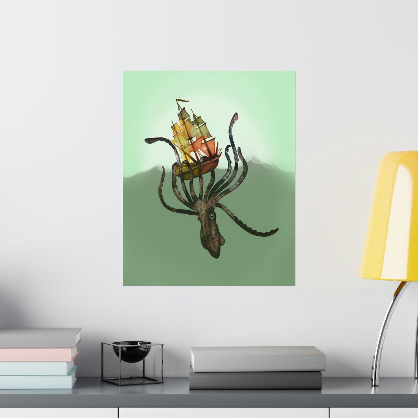 Giant Squid Attacks Boat - Green Waters