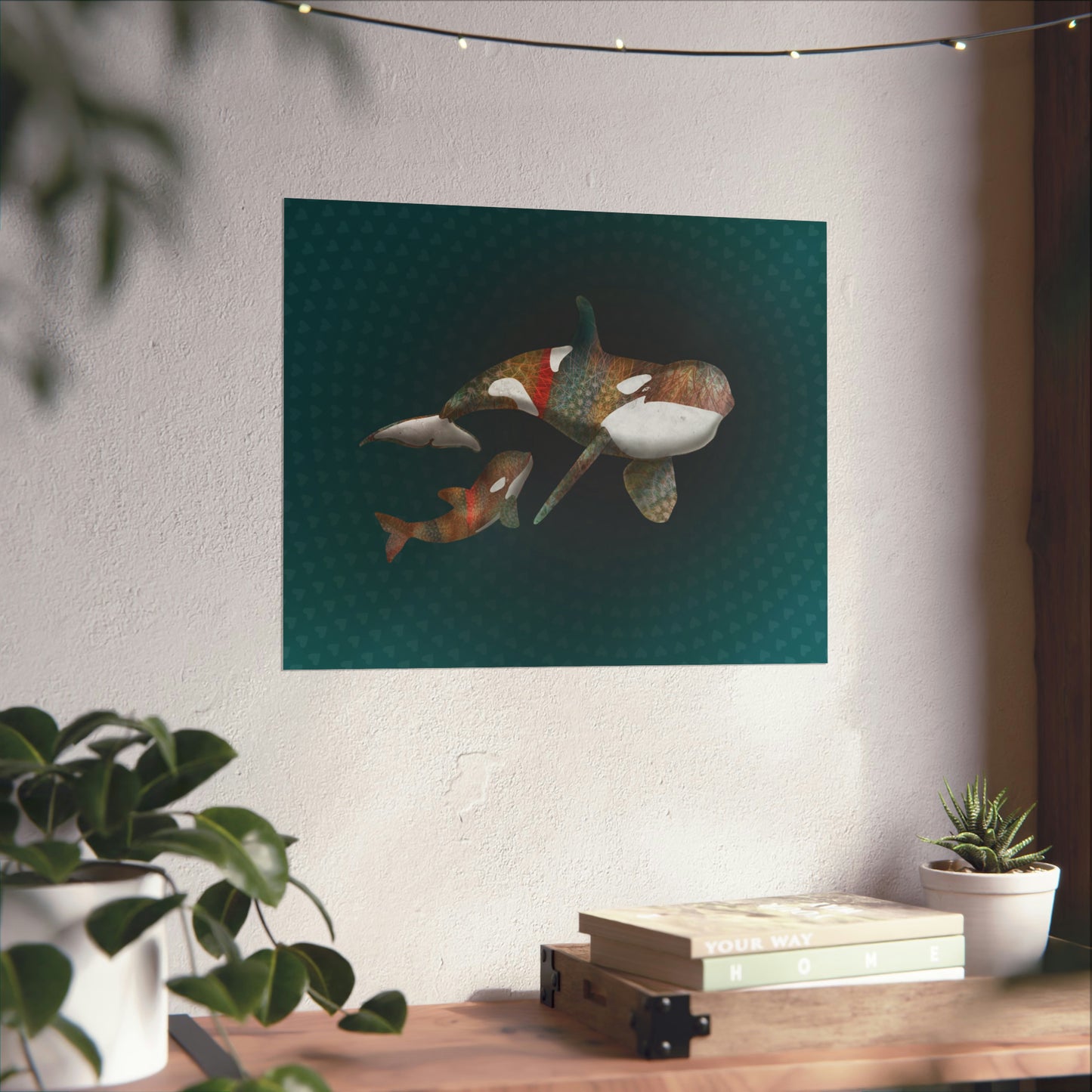 Mother and Baby Orca - Blue