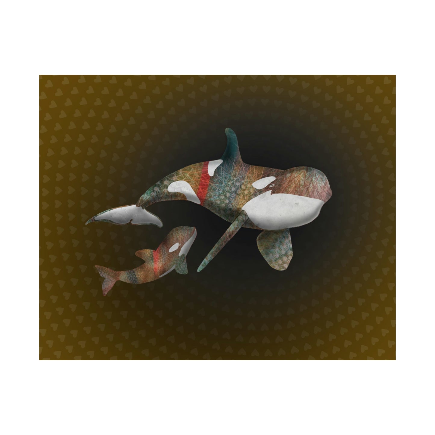 Mother and Baby Orca - Brown