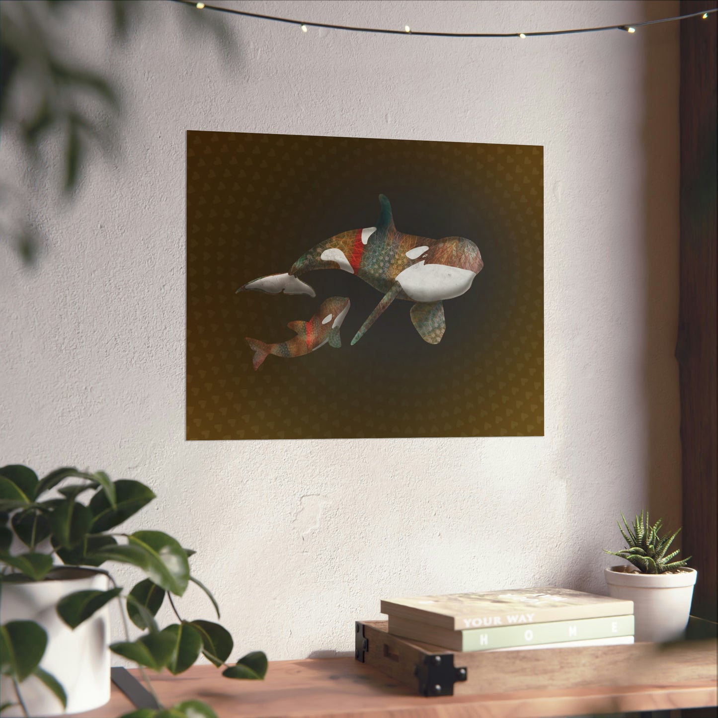 Mother and Baby Orca - Brown