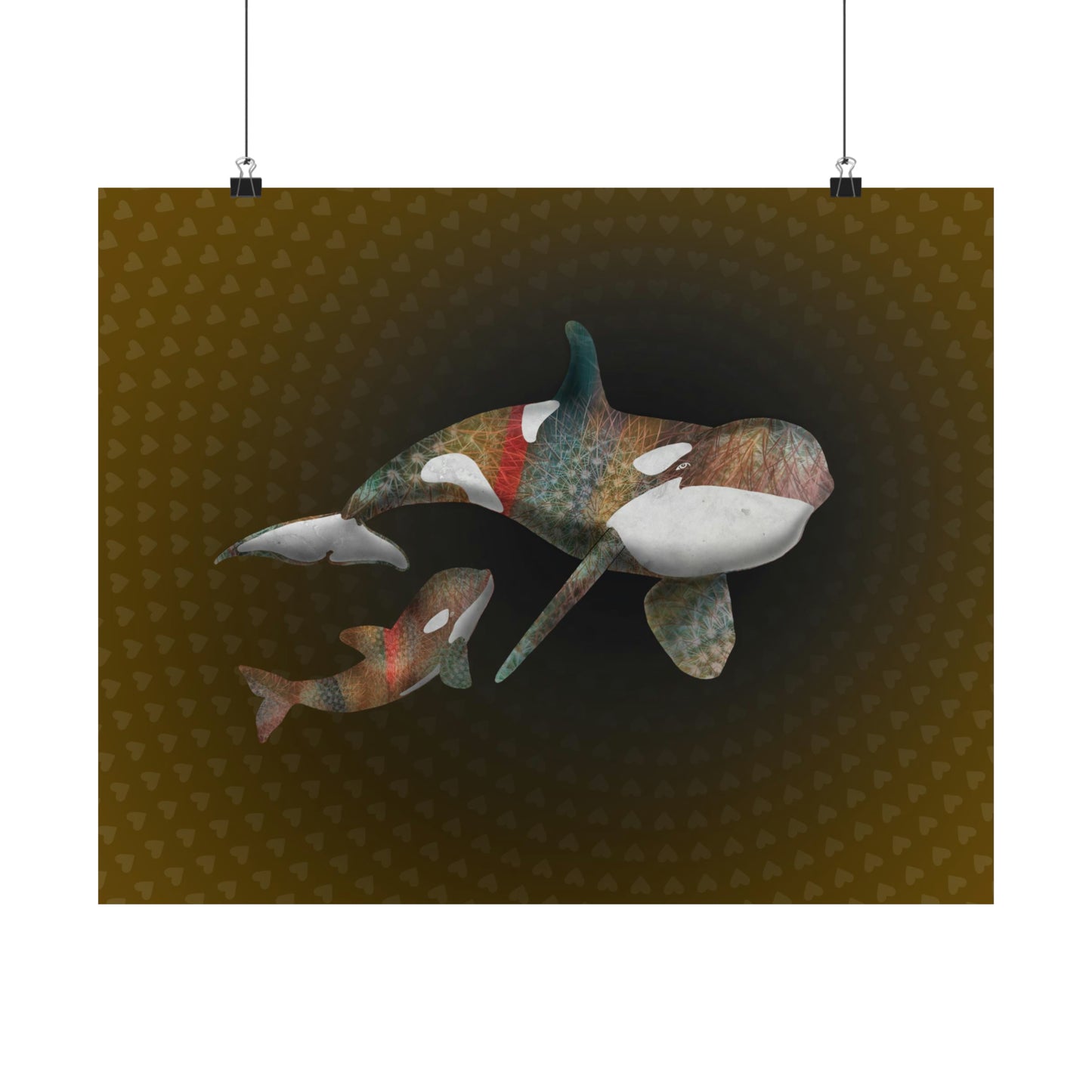 Mother and Baby Orca - Brown